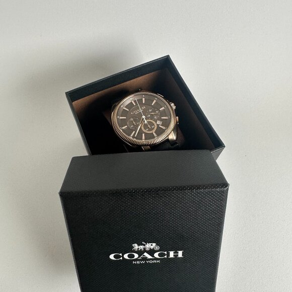 Coach Jackson Chronograph Men’s Watch | Rose Gold | Leather Strap | Restored - Picture 2 of 6